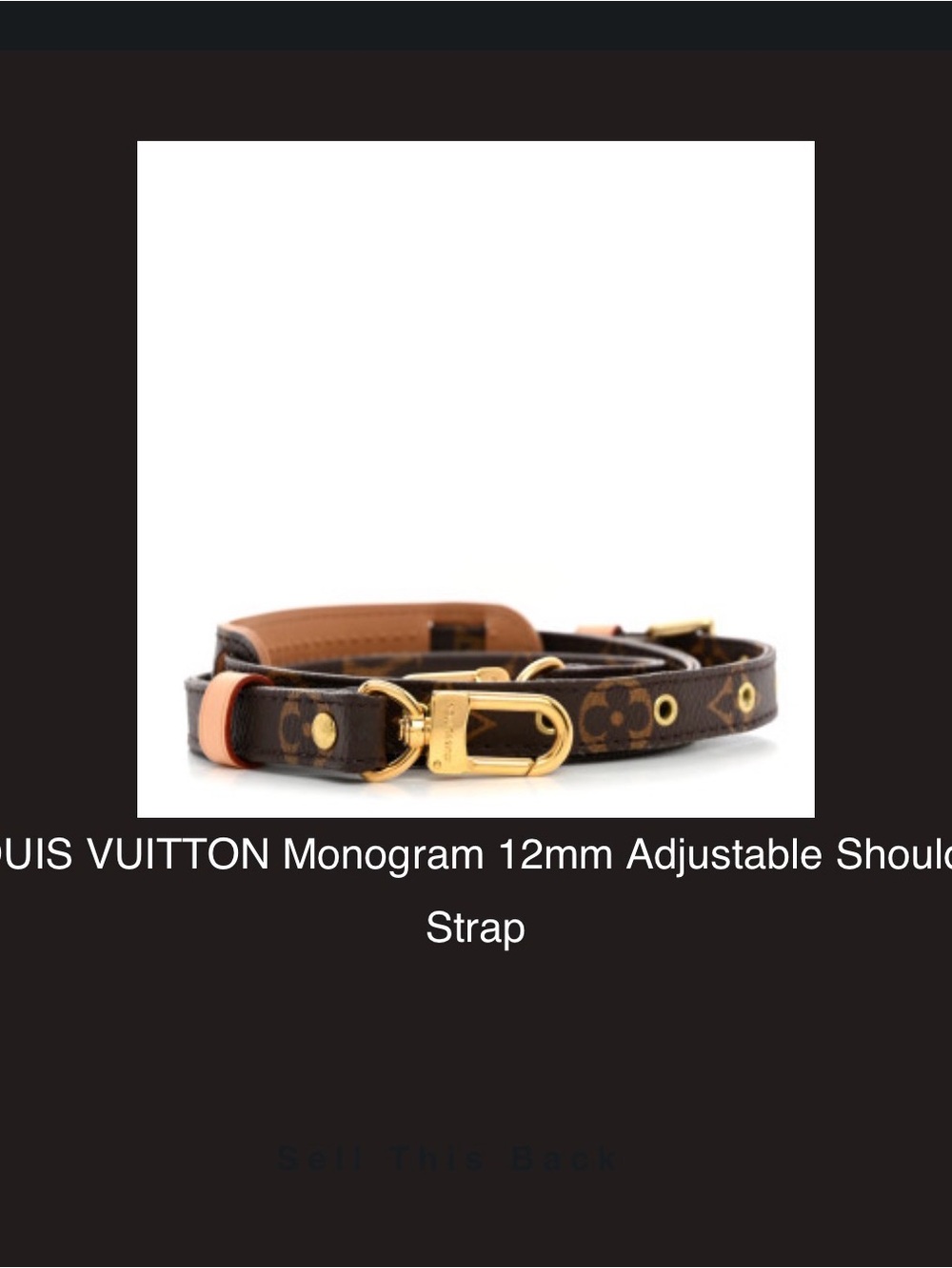Louis Vuitton Monogram Adjustable Belt Bag Strap in Brown and Gold